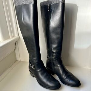 Via Spiga Kali Black Tall Equestrian Boots
